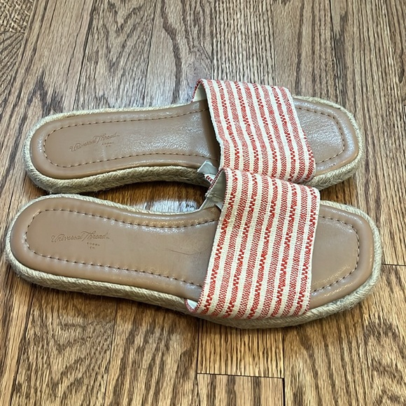 Like new! Worn for only about an hour! Espadrille. Red and cream stripe. - Picture 3 of 8
